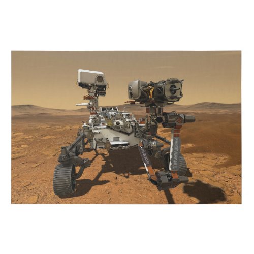 Perseverance Rover Operating On Surface Of Mars Faux Canvas Print