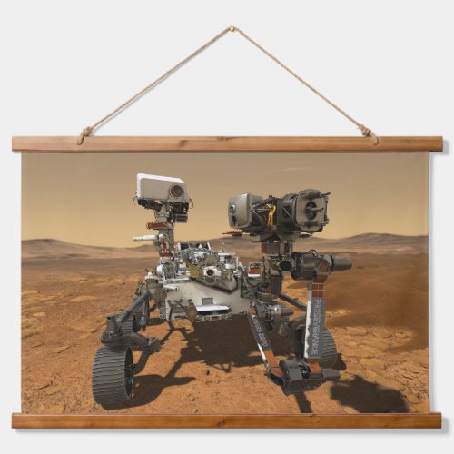 Perseverance Rover Operating On Surface Of Mars Hanging Tapestry