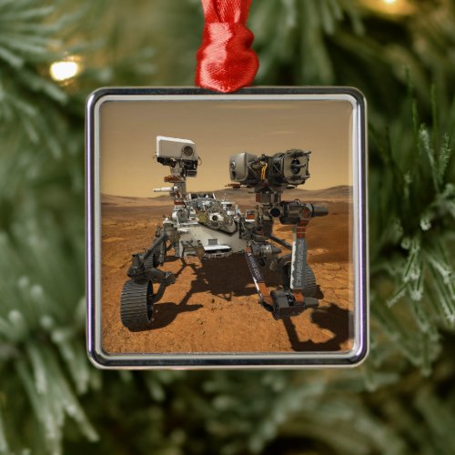 Perseverance Rover Operating On Surface Of Mars Metal Ornament