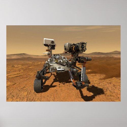 Perseverance Rover Operating On Surface Of Mars Poster