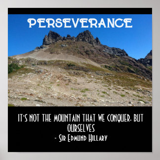 Perseverance Strength Mountains Customizable Poster