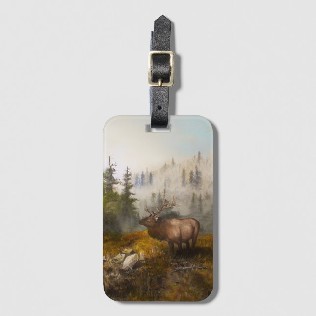 "Perseverance The Elk" Luggage Tag (Front Vertical)