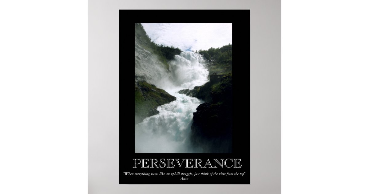 Perseverance Waterfall Motivational Poster | Zazzle
