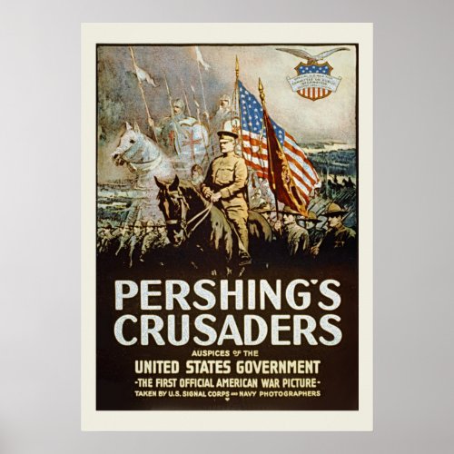 Pershings Crusaders Vintage US Military Poster