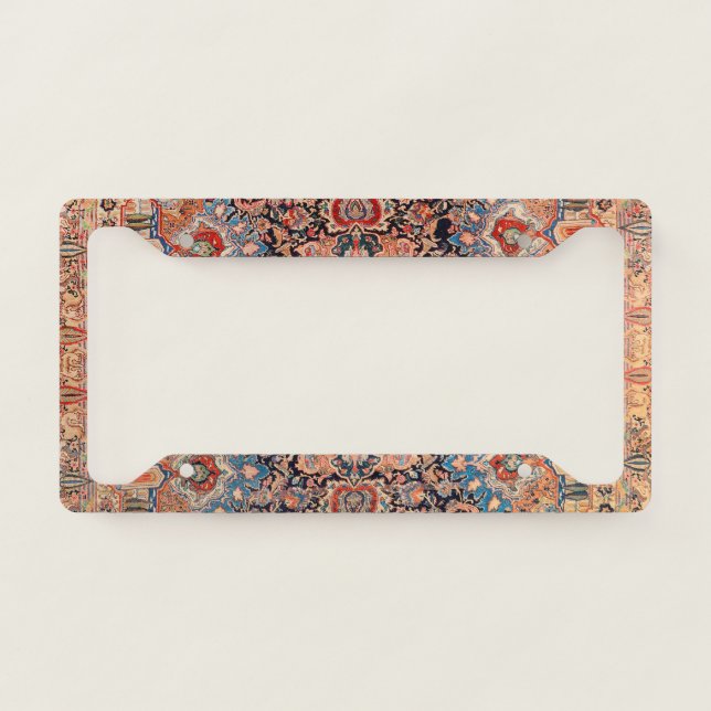 Persia Carpet Black Blue Red  License Plate Frame (Front)