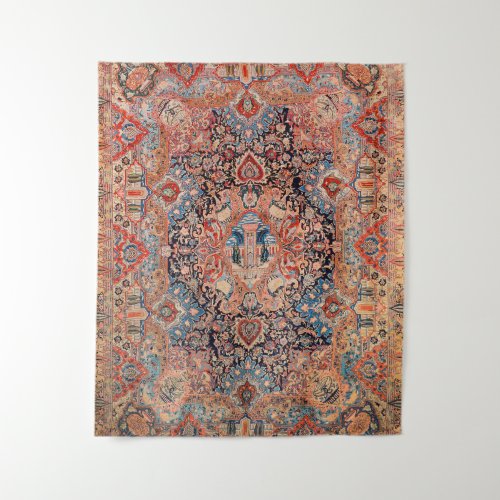 Persia Carpet Black Blue Red  Tapestry