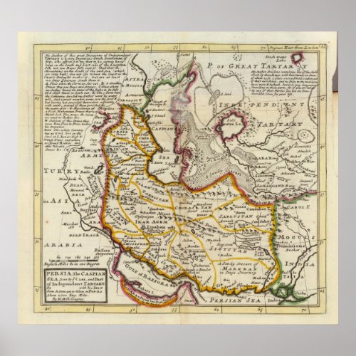 Persia Caspian Sea part of Independent Tartary Poster