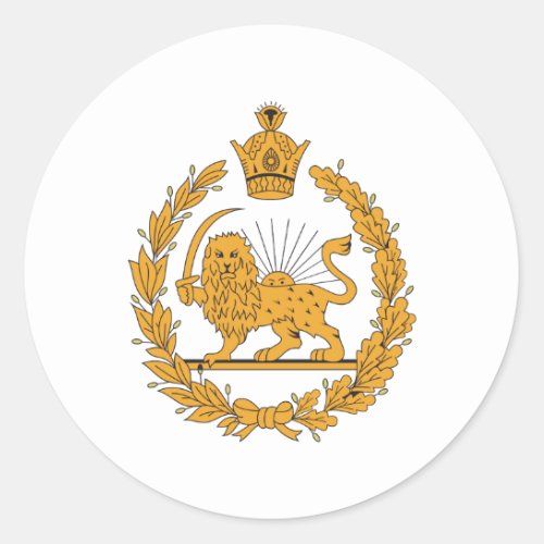 Persia Coat Of Arms Classic Round Sticker