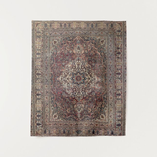 Persia Doroksh Dusty Dull Blue Gray Green  Tapestry (Front)