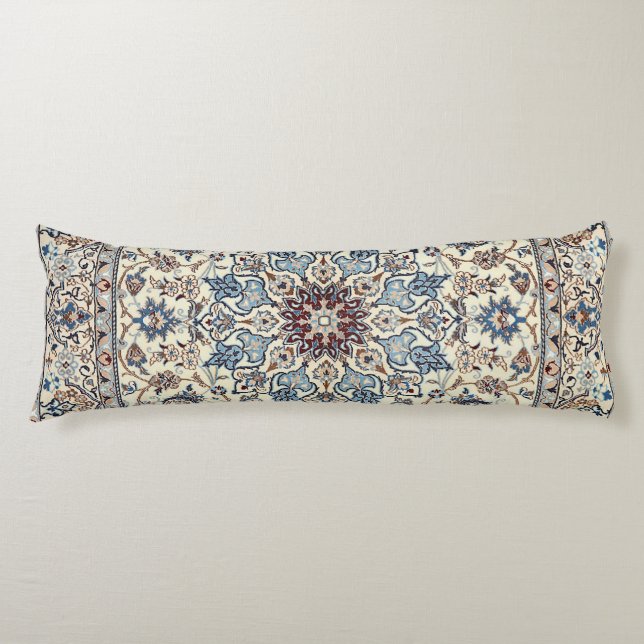 Persia Dusty Blue Gray Grey Accent  Body Pillow (Front)