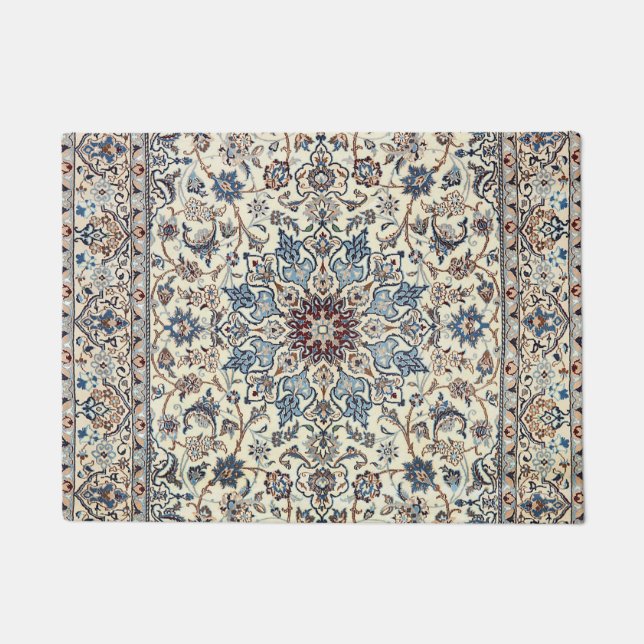 Persia Dusty Blue Gray Grey Accent  Doormat (Front)