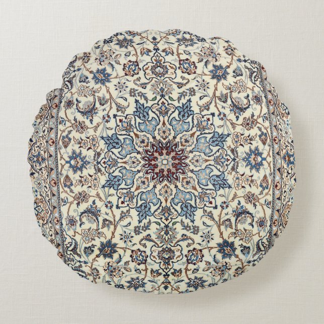 Persia Dusty Blue Gray Grey Accent  Round Pillow (Front)