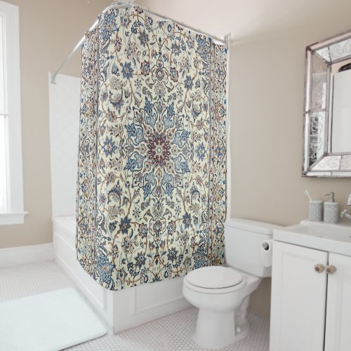 Persia Dusty Blue Gray Grey Accent  Shower Curtain
