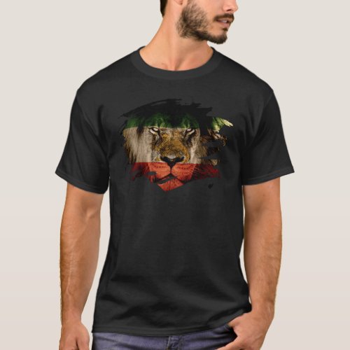 Persia Flag  African Lion Picture   Persian T_Shirt