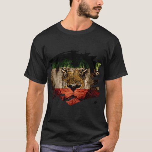 Persia Flag  African Lion Picture T_Shirt