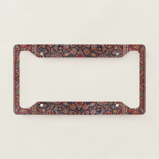 Persia Kurk Kashan Surreal Red Collage  License Plate Frame (Front)