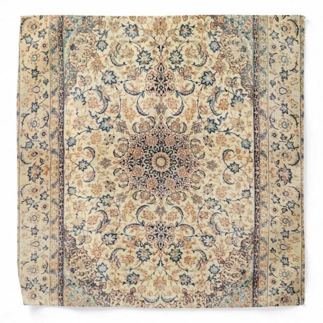 Persia Light Yellow Dusty Blue  Bandana (Front)