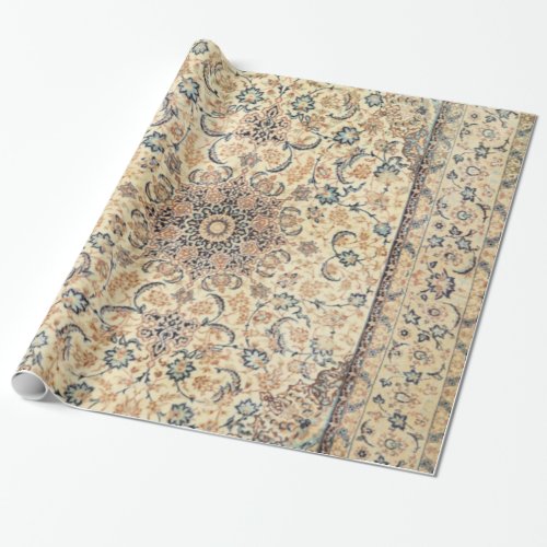 Persia Light Yellow Dusty Blue  Wrapping Paper