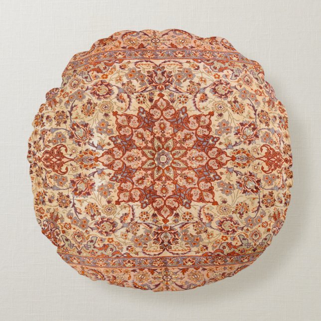 Persia Muted Cream Blush Tan  Round Pillow (Front)