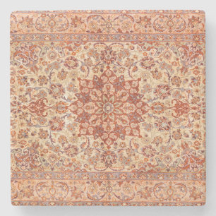 Persia Muted Cream Blush Tan  Stone Coaster
