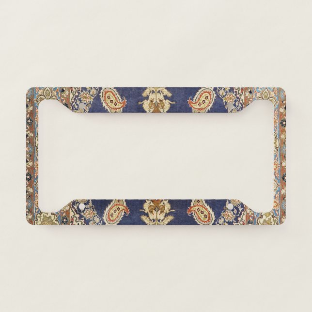 Persia Qum Grunge Green Blue Red  License Plate Frame (Front)