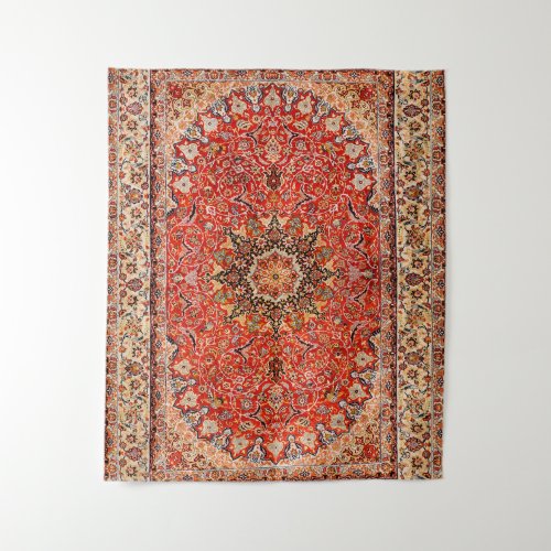 Persia Qum Red Tan Blush  Tapestry