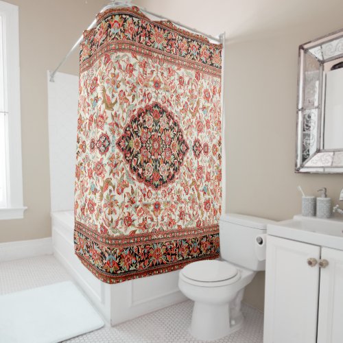 Persia Qum Tan Cream Red  Shower Curtain