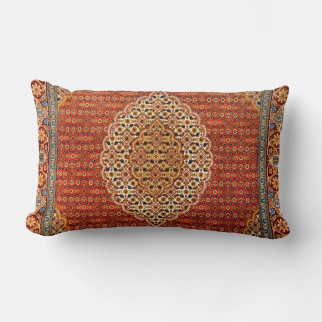 Persia Red Blue Orange Yellow Throw Pillow (Front)