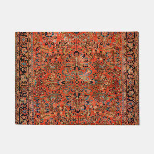 Persia Sarouk Red Yellow Leaf Doormat