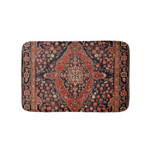 Persia Sarouk Vibrant Red Black  Bath Mat