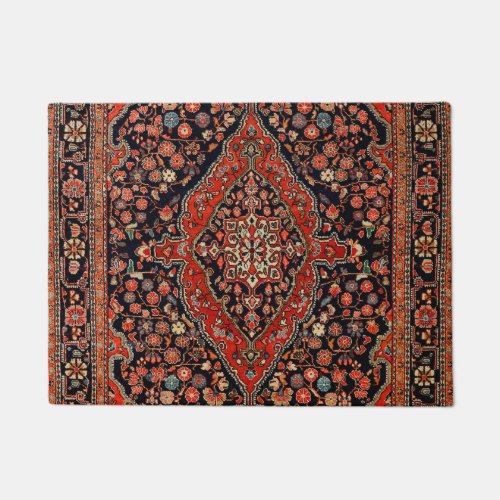 Persia Sarouk Vibrant Red Black  Doormat