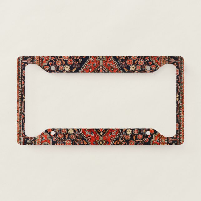 Persia Sarouk Vibrant Red Black  License Plate Frame (Front)