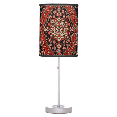 Persia Sarouk Vibrant Red Black  Table Lamp