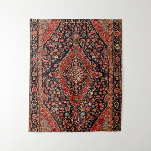 Persia Sarouk Vibrant Red Black  Tapestry