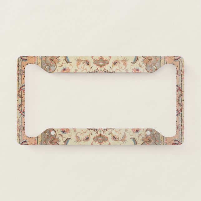 Persia Tabriz Blush Peach Peachy  License Plate Frame (Front)