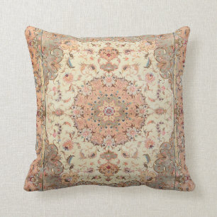 Persia Tabriz Blush Peach Peachy Throw Pillow