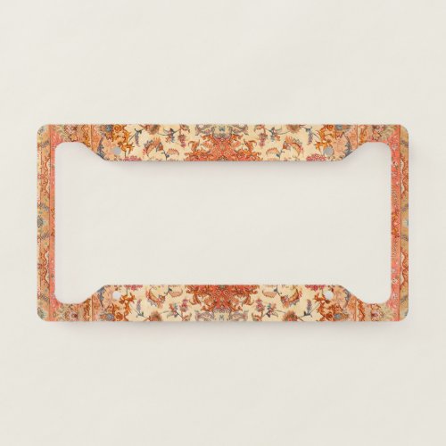 Persia Tabriz Dusty Tan Red Blush  License Plate Frame