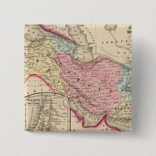 Persia, Turkey, Afghanistan, Beloochistan Pinback Button (Front)