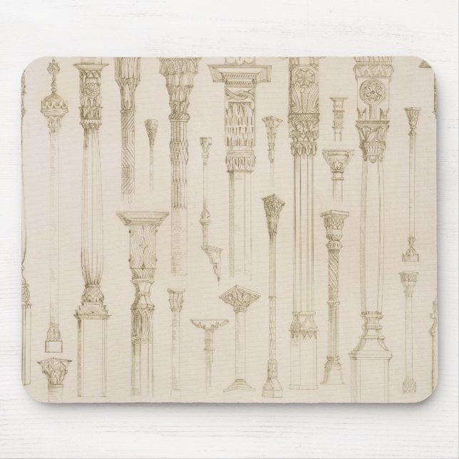 Persian and Turkish wooden column designs, from 'A Mouse Pad (Front)