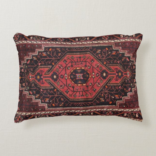 Persian Antique Vintage Red Eastern Accent Rug Pillow (Front)