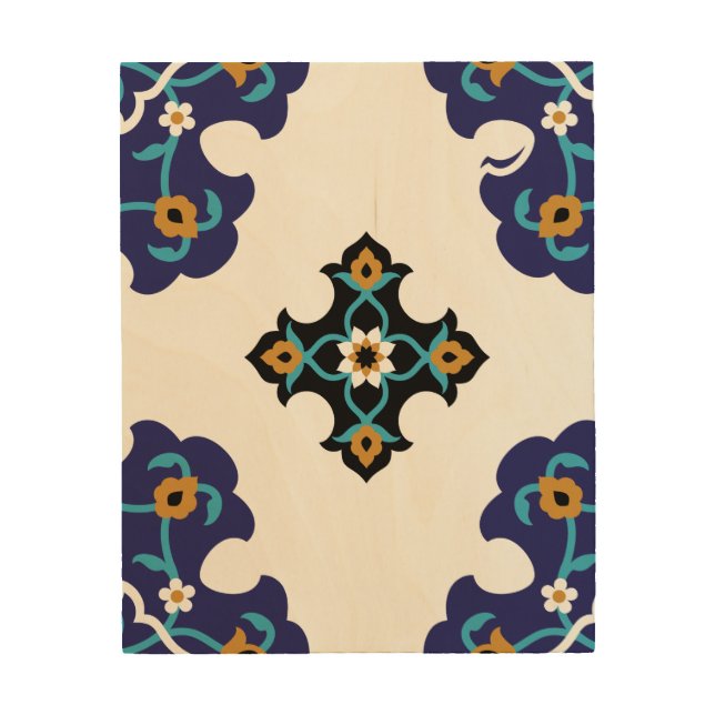 persian Arabesque Wood Wall Art (Front)