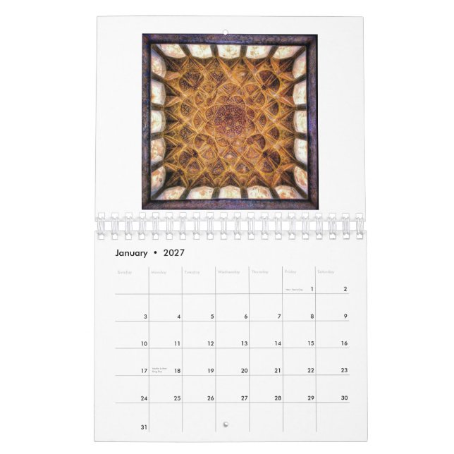 Persian Architecture Calendar (Jan 2027)