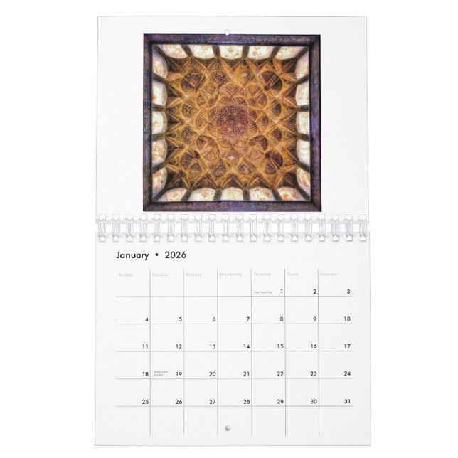 Persian Architecture Calendar (Jan 2026)