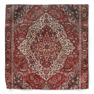 Persian Bakhtiari Deep Dark Red Tan  Bandana