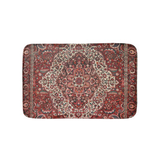 Persian Bakhtiari Deep Dark Red Tan Bath Mat