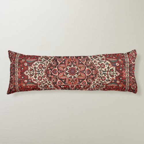Persian Bakhtiari Deep Dark Red Tan  Body Pillow