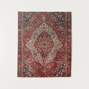 Persian Bakhtiari Deep Dark Red Tan  Tapestry