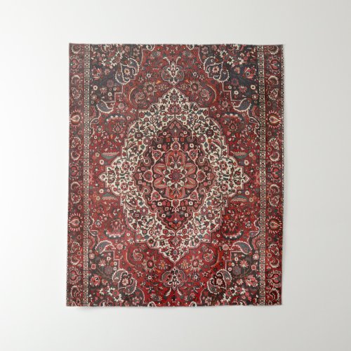Persian Bakhtiari Deep Dark Red Tan  Tapestry