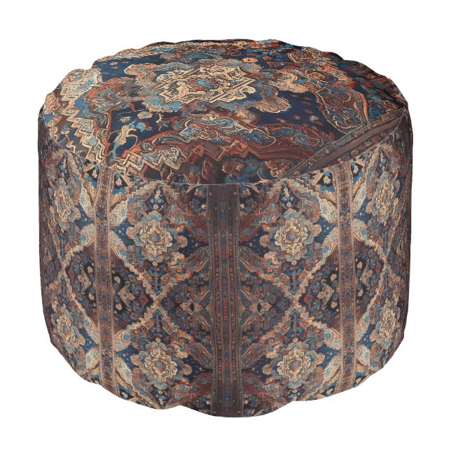Persian Beautiful Old Pattern Modern Collection Pouf (Angled Front)