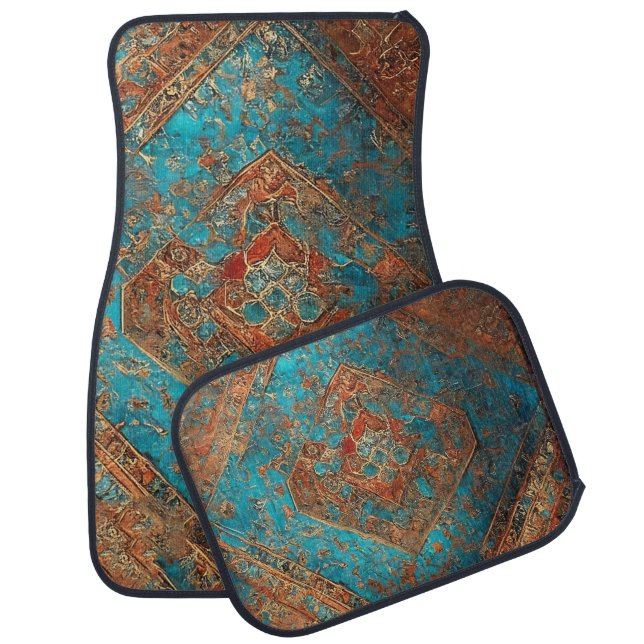 Persian Beautiful Old Pattern Popular Collection Car Floor Mat (Set)